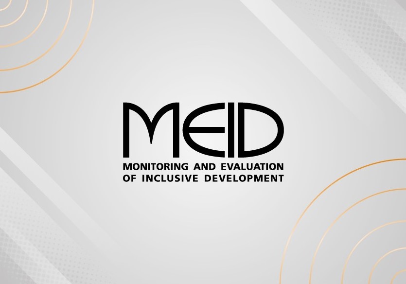 MEID logo written Monitoring and Evaluation of Inclusive Development